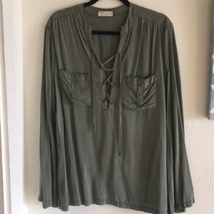 MOVING SALE! Olive Tie Blouse